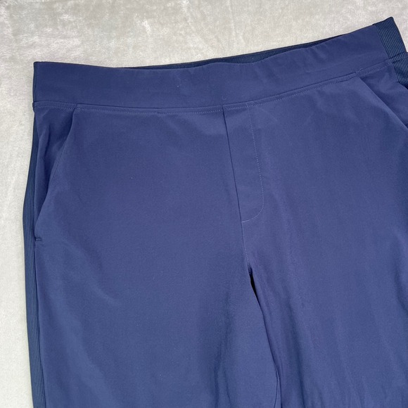 Athleta Brooklyn Ankle Pants Womens 16 Navy Blue Solid Stretch Tapered Leg - Picture 5 of 14